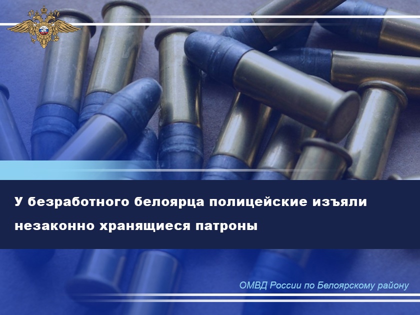 У безработного белоярца полицейские изъяли незаконно хранящиеся патроны У безработного белоярца полицейские изъяли незаконно хранящиеся патроны